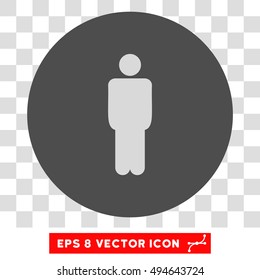 Man round icon. Vector EPS illustration style is flat iconic bicolor symbol, light gray and gray colors, transparent background.