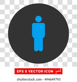 Man round icon. Vector EPS illustration style is flat iconic bicolor symbol, blue and gray colors, transparent background.