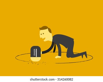 man rubbing circle line