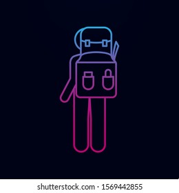 Man with rucksack big nolan icon. Simple thin line, outline vector of male bag and luggage icons for ui and ux, website or mobile application