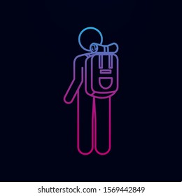 Man with rucksack nolan icon. Simple thin line, outline vector of male bag and luggage icons for ui and ux, website or mobile application