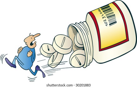 man run away before pills