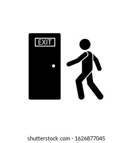 Man, run, exit icon. Simple pictogram of human and fire icons for ui and ux, website or mobile application