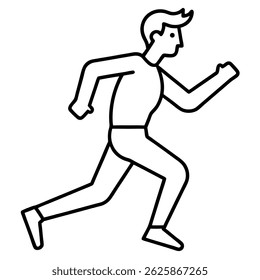 man run fast icon on white background