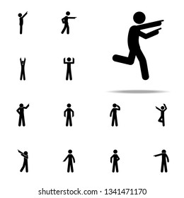 man run, finger icon. Man Pointing Finger icons universal set for web and mobile