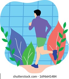man run flat vector illustration

