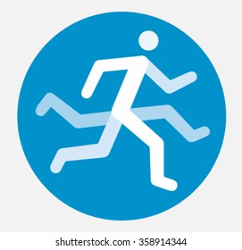 Man run icon, vector illustration sports training, haste