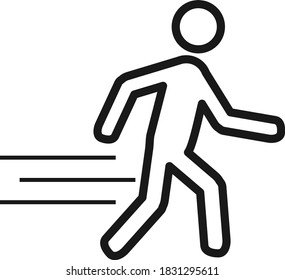man run icon. walk fast icon vector