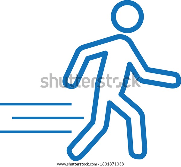 Man Run Icon Walk Fast Icon Stock Vector (Royalty Free) 1831871038 ...