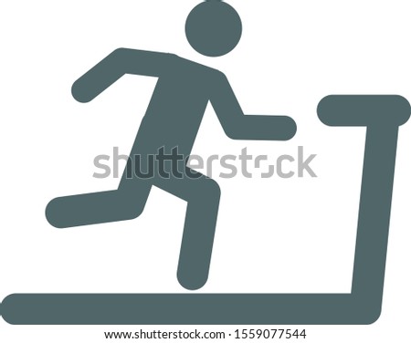 Man run on treadmill icon.