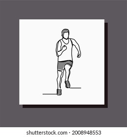 man run one line art continuous