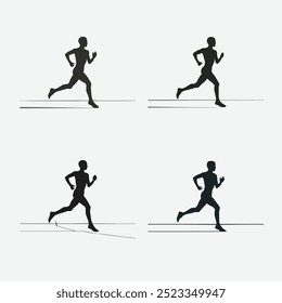 Man run pose vector silhouette design