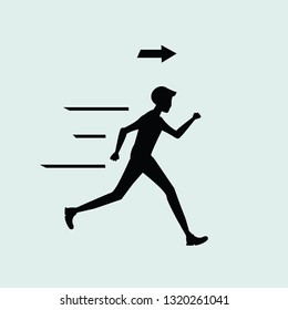 man run rush sprint shadow vector