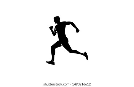 man run silhouette logo icon design template