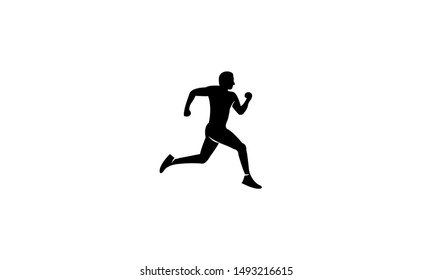 man run silhouette logo icon design template