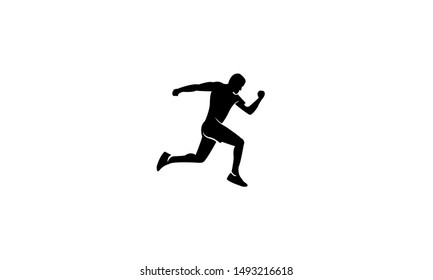 man run silhouette logo icon design template