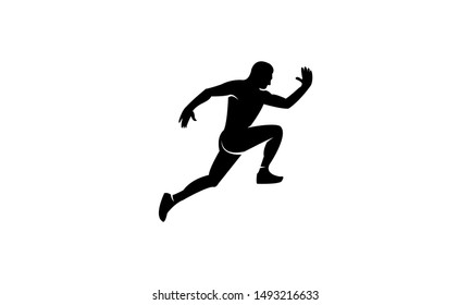man run silhouette logo icon design template