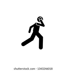 Man, run, talking phone icon. Element of human use phone. Premium quality graphic design icon. Signs and symbols collection icon for websites, web design, mobile app