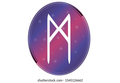 Man Runic Symbol Vector Illustration