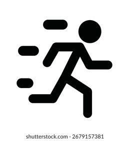 homem correndo, preto e branco, ilustração vetorial