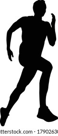 atleta de corredor de hombre con vector de silueta negra