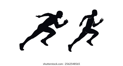 Man runner black icon on white background. Male runner silhouette icon illustration
Black Icon of Man Runner Silhouette on White Background - Male Runner Illustration for Design and Sports Concepts