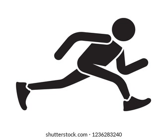 Man runner jogger running vector icon