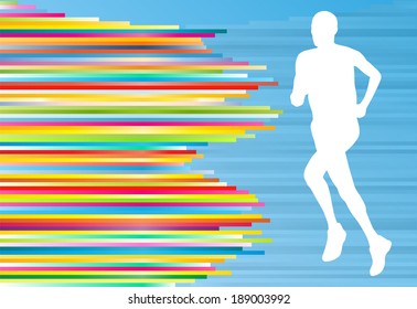 Man runner silhouette vector background template concept