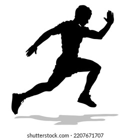 Man Runner Sprinter Black Silhouette Competition Stock Vector (royalty 