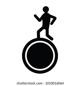 Man running above a wheel