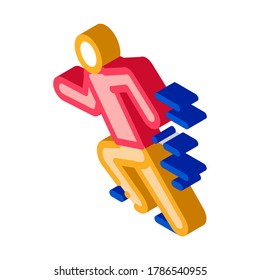 Man in Running Action Icon Vector. Isometric Man in Running Action sign. color isolated symbol illustration