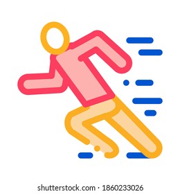 Man in Running Action Icon Vector. Outline Man in Running Action Sign. Isolated Contour Symbol Illustration