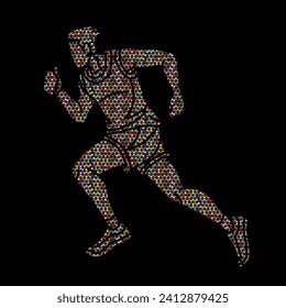 A Man Running Action Marathon Runner Start Running  Movement  Cartoon Sport Graphic Vector