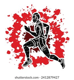 A Man Running Action Marathon Runner Start Running  Movement  Cartoon Sport Graphic Vector