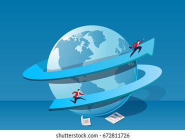 The man running along the earth