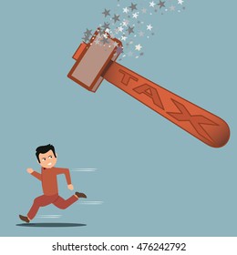 man running away from hammer tax