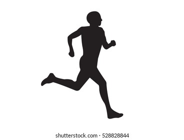 Man Running Black Silhouettes Vector Illustration Stock Vector (Royalty ...