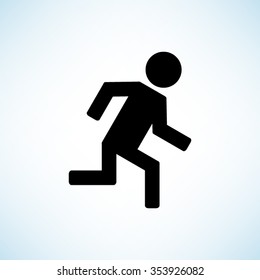 Man Running Black Vector Icon Stock Vector (Royalty Free) 353926082 ...