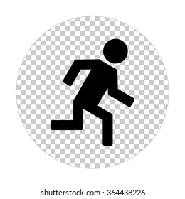 man running -  black vector icon