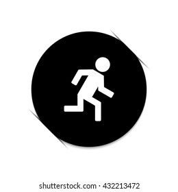 man running  - black vector icon
