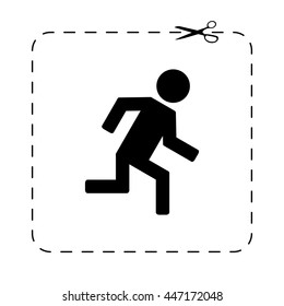 man running  - black vector icon