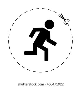 man running  - black vector icon