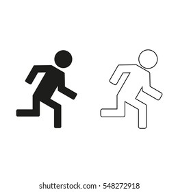 man running -  black vector icon