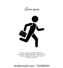  A man is running with a briefcase