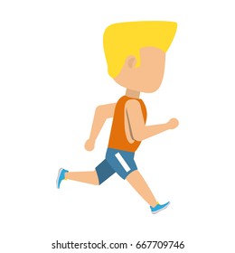 Man running cartoon