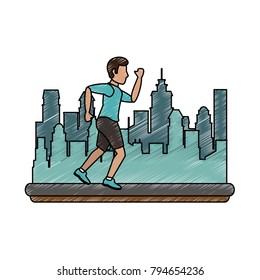 Man running cartoon