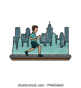 Man running cartoon