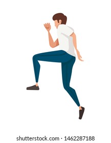 Man running cartoon character design flat vector illustration isolated on white background