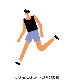 man running character outdoor activity