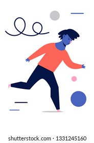 Man running. Coworker or businessman. Success concept.